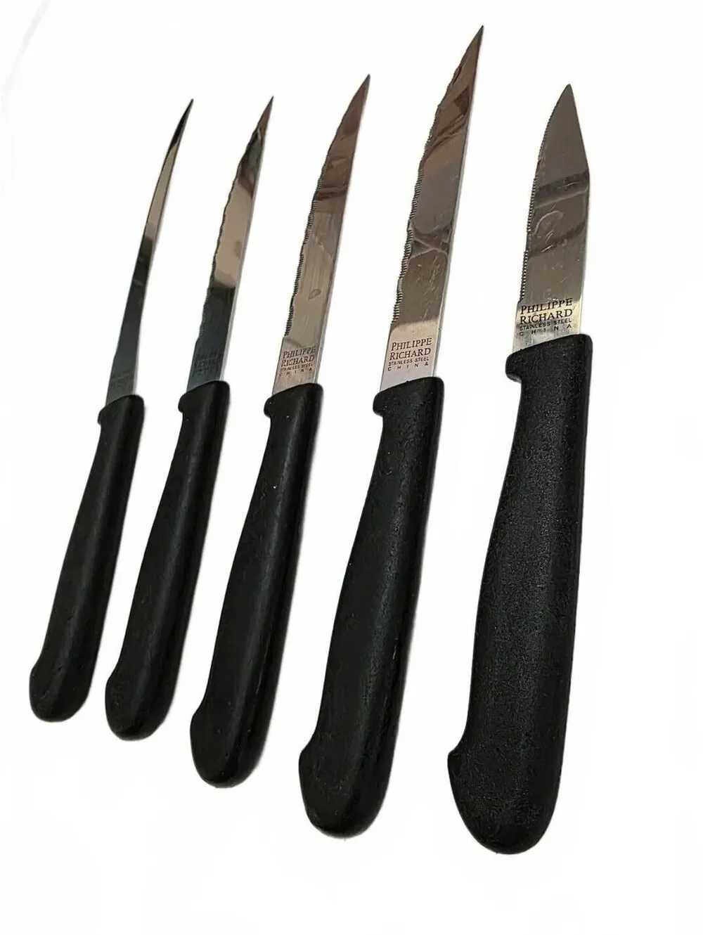 Philippe Richard 5 Piece Stainless Steel Knife Set Black Handles Kitchen Cutlery